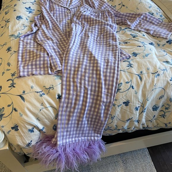 Sleeper Ostrich feather PJs - Sold Out Everywhere - Worn Once and Dry Cleaned -L - Picture 8 of 8